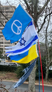 Flags Peace Ukraine Israel
